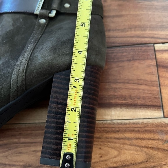 Tommy Hilfiger 10 Durham Olive Green Suede Ankle Boots Fall Winter - Picture 12 of 12